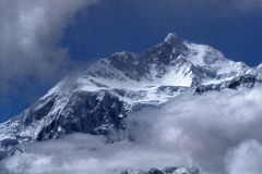 
Makalu’s knife-edge northeast ridge looked imposing from the Shao La, but this was the final stage of the first ascent by the French in 1955. Lionel Terray and Jean Couzy (both members of the French ascent of Annapurna in 1950) climbed from the Makalu La, across and up the north face, reaching the summit on May 15th.
